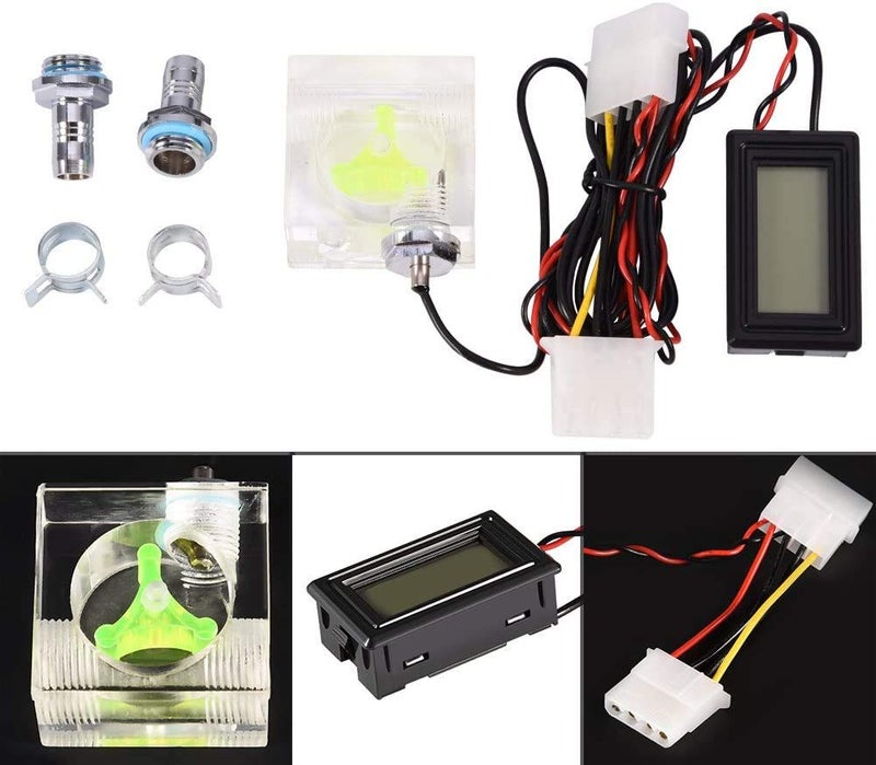 Wendry Computer Water Cooling Thermometer, Water Meter, Computer Temperature Detector Kit, PC Computer 3 Way Meter Digital Thermometer Suitable for Water Cooling System Kit - Image 1